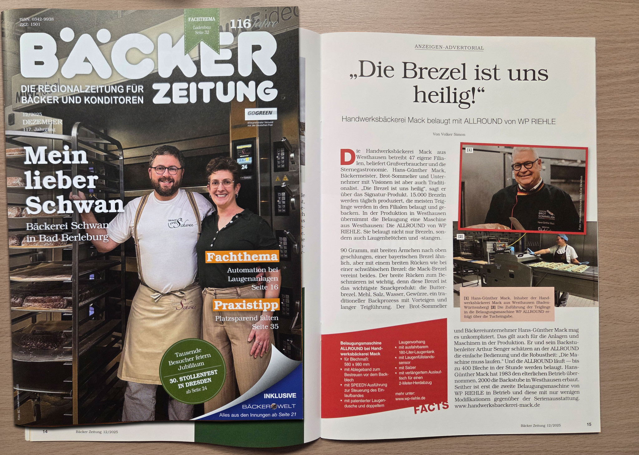Zeitungsartikel B&auml;cker Zeitung