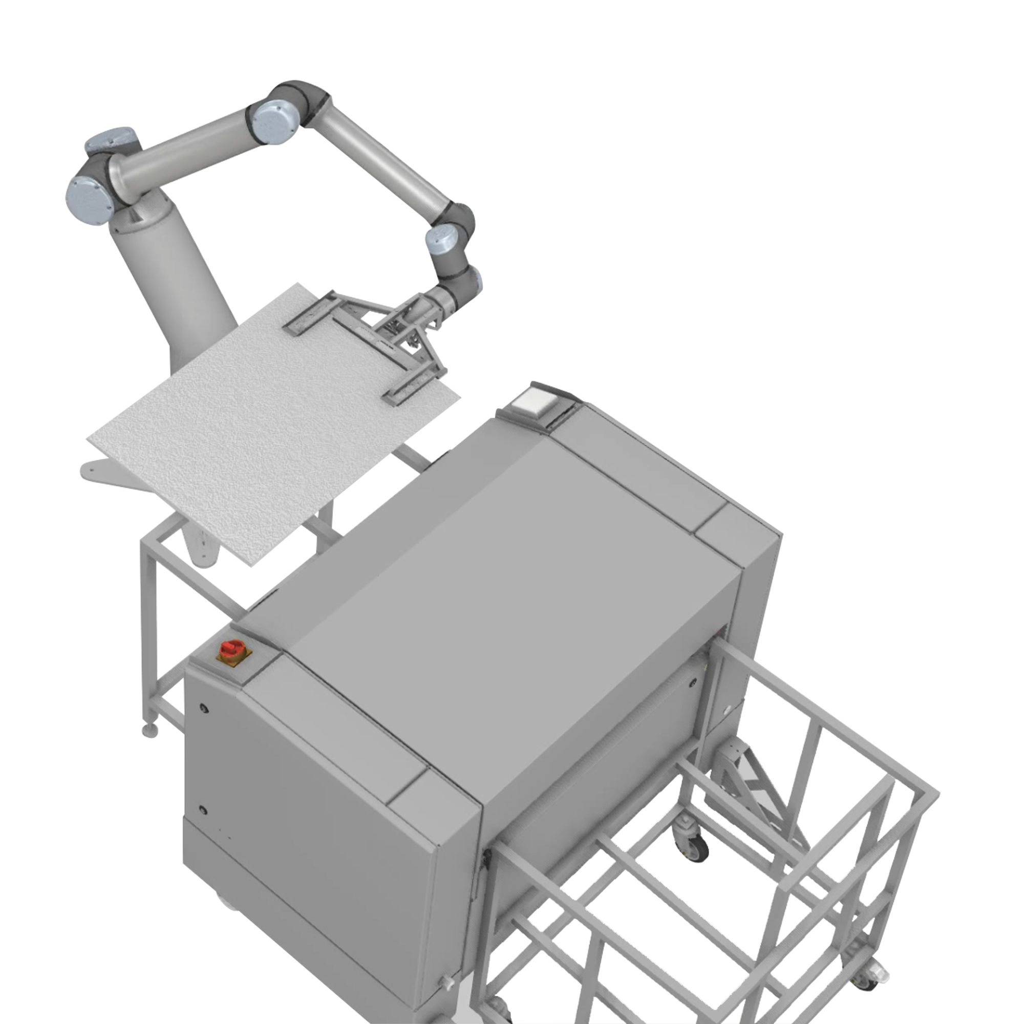 Roboter WP Co-Worker lädt die Bleche in eine Blechreinigungsanlage