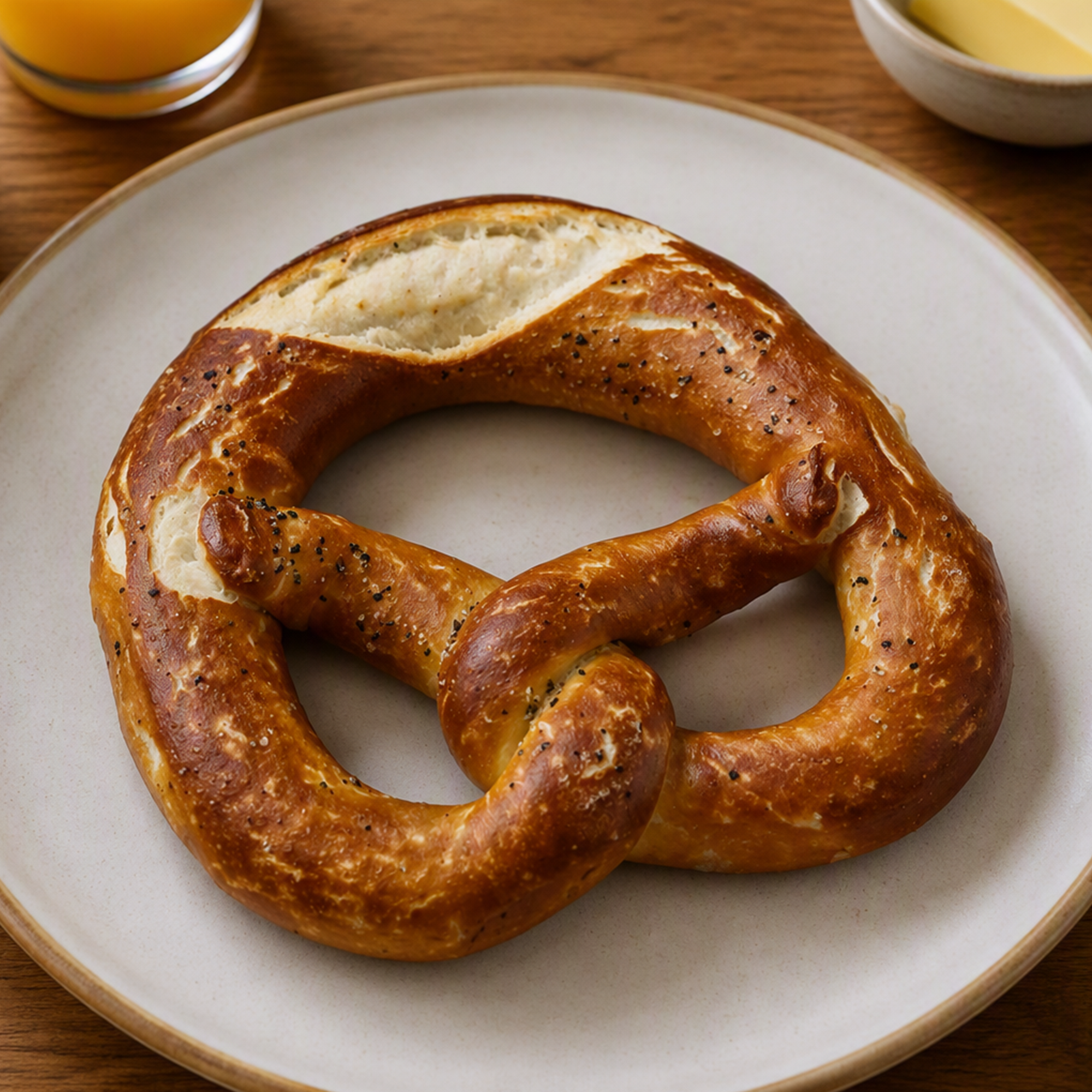 Pfefferwürzmischung auf Brezel Pfefferwürzmischung auf Brezel
