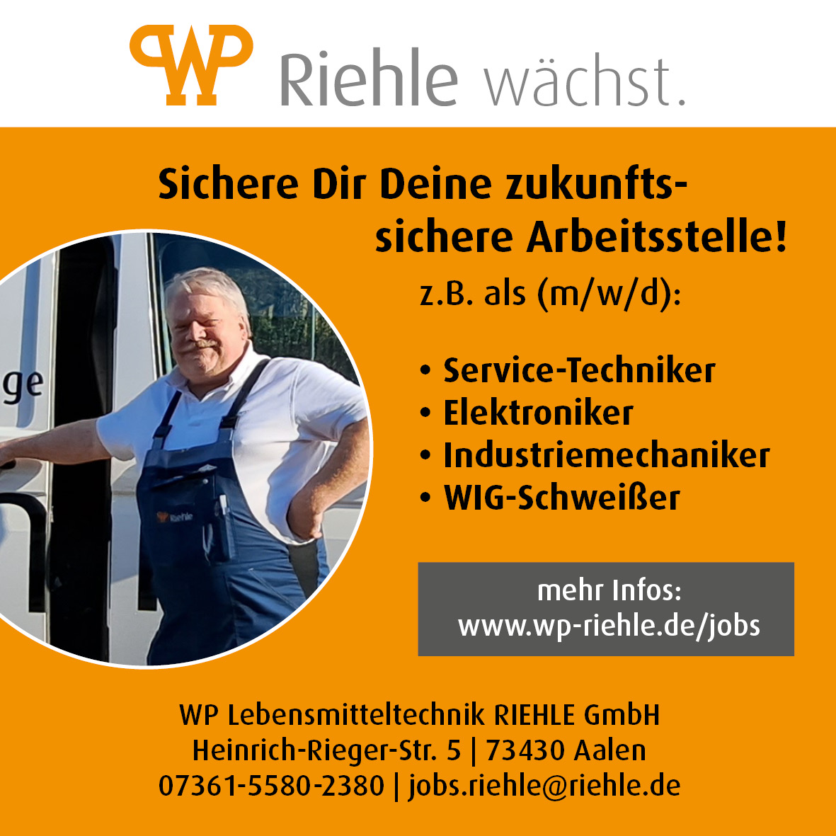 Stellenanzeigen WP Riehle Aalen Westhausen