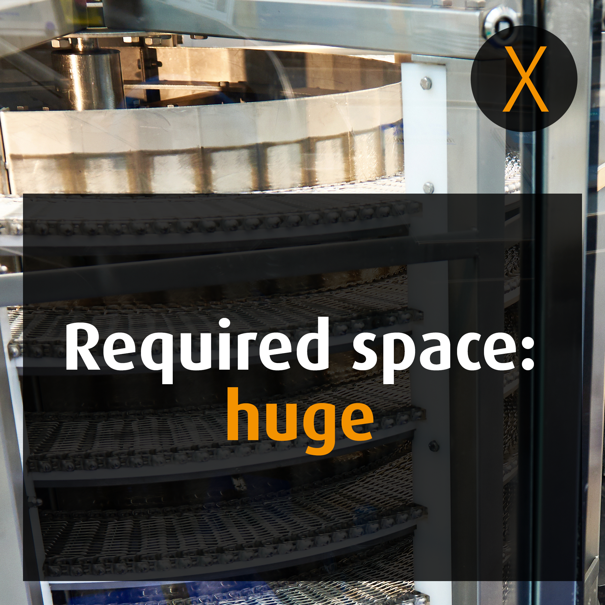 Spiral freezers are too large