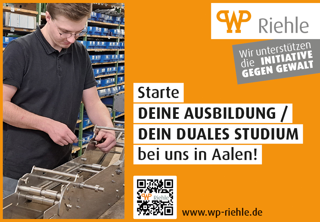 [Translate to Englisch:] Stark ausgebildet mit WP RIEHLE in Aalen